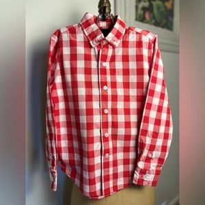 Strawberry shortcake red check Thomas shirt boys 5-6 Picnic check gingham check